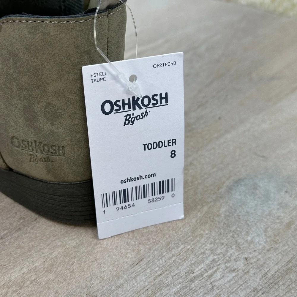 OshKosh B'gosh Estell Toddler Girls Taupe Glitter Floral Ankle Boots Size 8M